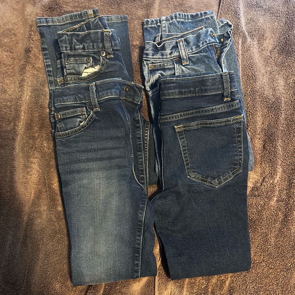 Boy's Blue Denim Jeans, 2 pr Jumping Beans, 1 pr Wonder Nation, 1 pr Rustler